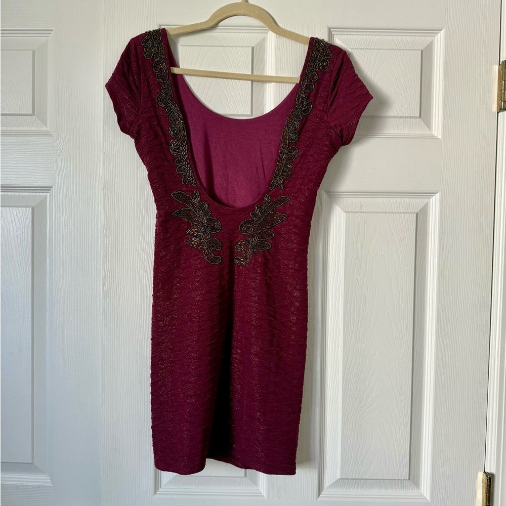 Free People Purple Bodycon Mini Dress